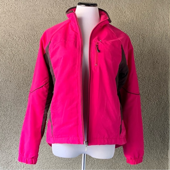 “Danskin” Hot Pink & Brown Fleece-Lined Athletic Jacket size M - Picture 4 of 10